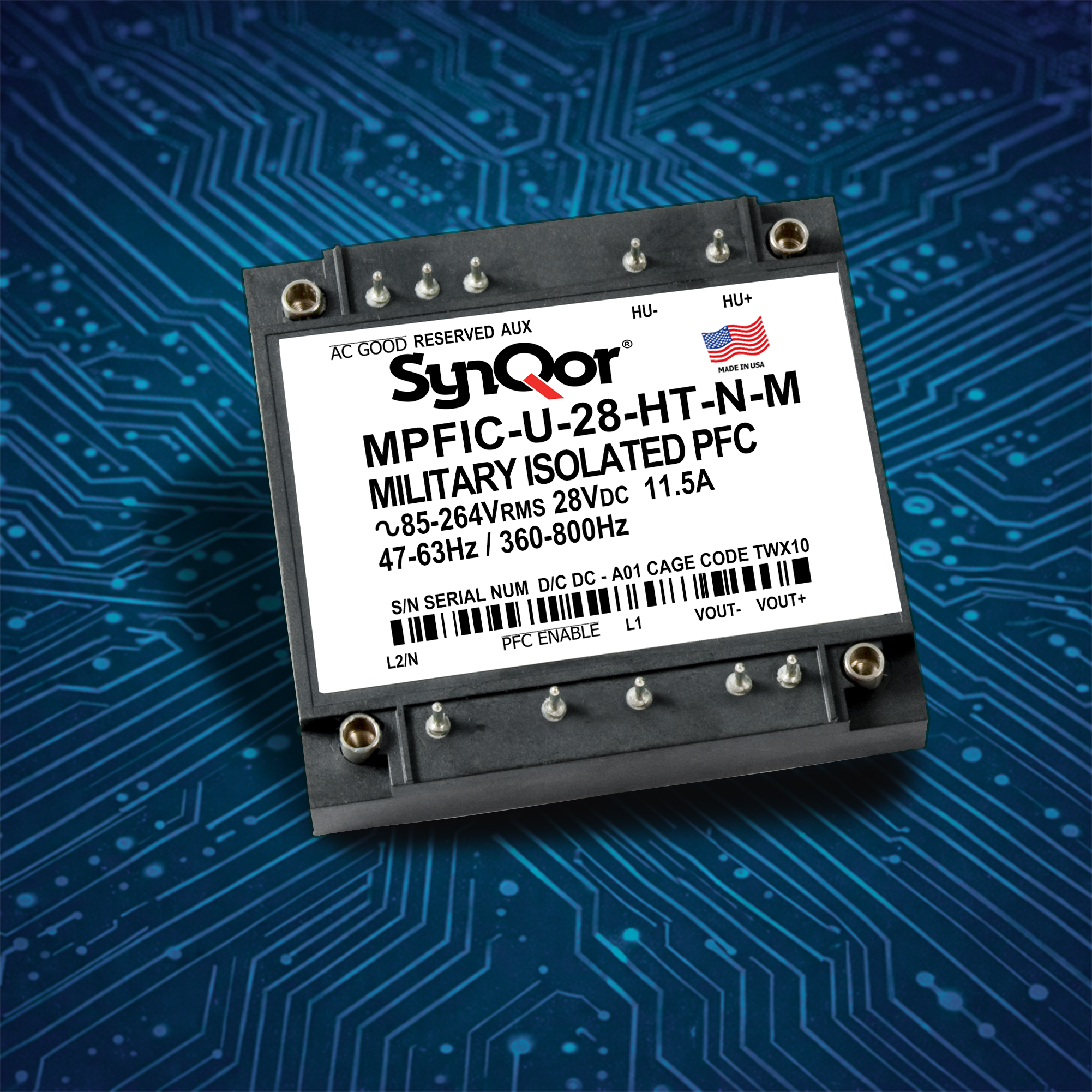 SynQor MPFIC isolated 3-phase power factor correction module